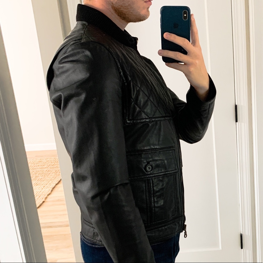 Timo Weiland Men’s leather quilted bomber jacket - Picture 7 of 8